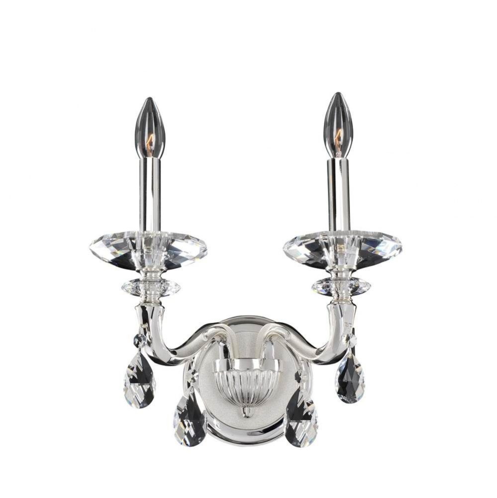 Allegri Lighting-021721-017-FR001-Jolivet - Two Light Wall Bracket   Two Tone Silver Finish with Firenze Clear Crystal