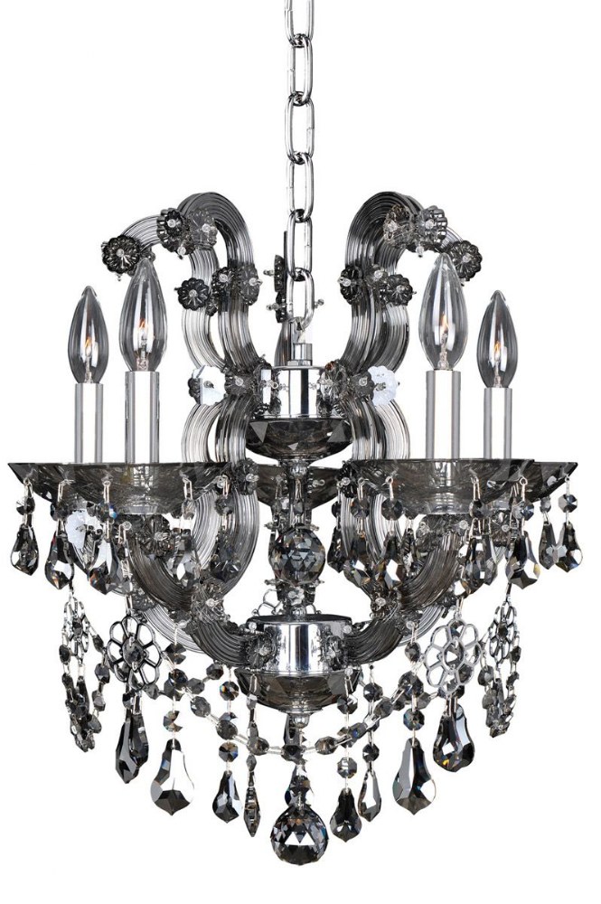 Allegri Lighting-023453-010-FR001-Brahms - Five Light Chandelier   Chrome Finish with Firenze Clear Crystal