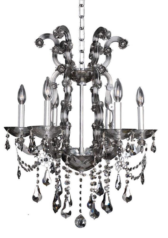 Allegri Lighting-023455-010-FR001-Brahms - Six Light Chandelier   Chrome Finish with Firenze Clear Crystal