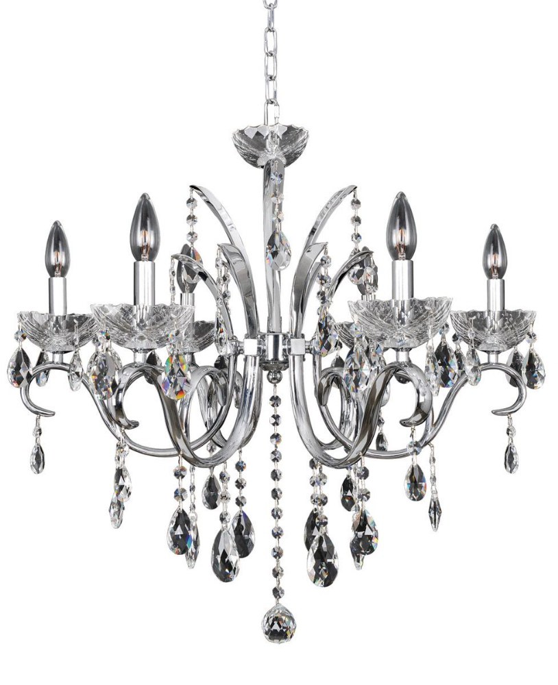 Allegri Lighting-023854-010-FR001-Catalani - Six Light Chandelier   Chrome Finish with Firenze Clear Crystal