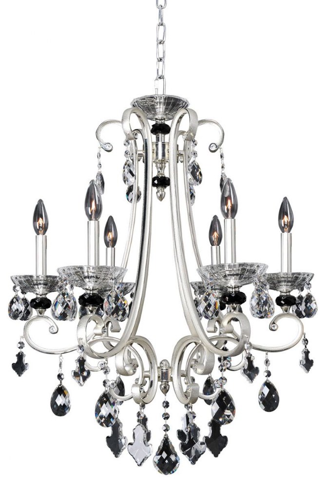 Allegri Lighting-023951-017-FR001-Bedetti - Six Light Chandelier   Two Tone Silver Finish with Firenze Clear Crystal