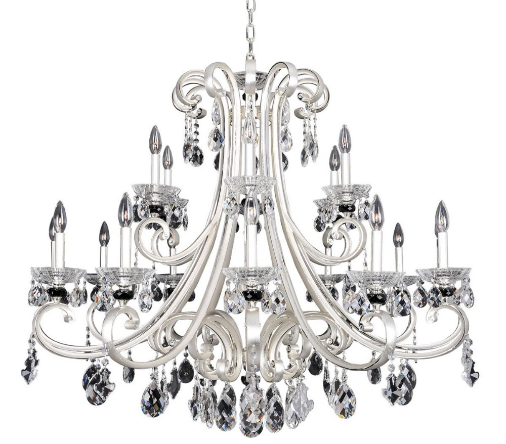 Allegri Lighting-023953-017-FR001-Bedetti - Eighteen Light Chandelier   Two Tone Silver Finish with Firenze Clear Crystal