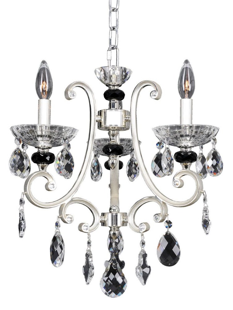 Allegri Lighting-023954-017-FR001-Bedetti - Three Light Chandelier   Two Tone Silver Finish with Firenze Clear Crystal