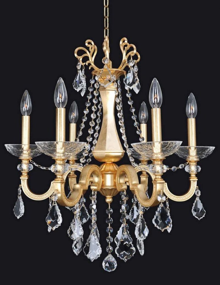 Allegri Lighting-025450-011-FR001-Barret - Six Light Chandelier   24K French Gold Finish with Firenze Clear Crystal