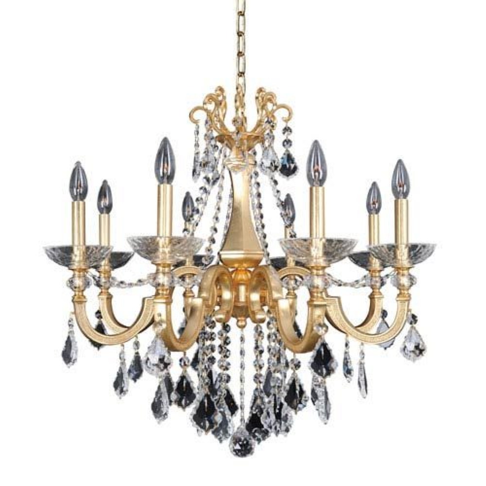 Allegri Lighting-025451-011-FR001-Barret - Eight Light Chandelier   24K French Gold Finish with Firenze Clear Crystal