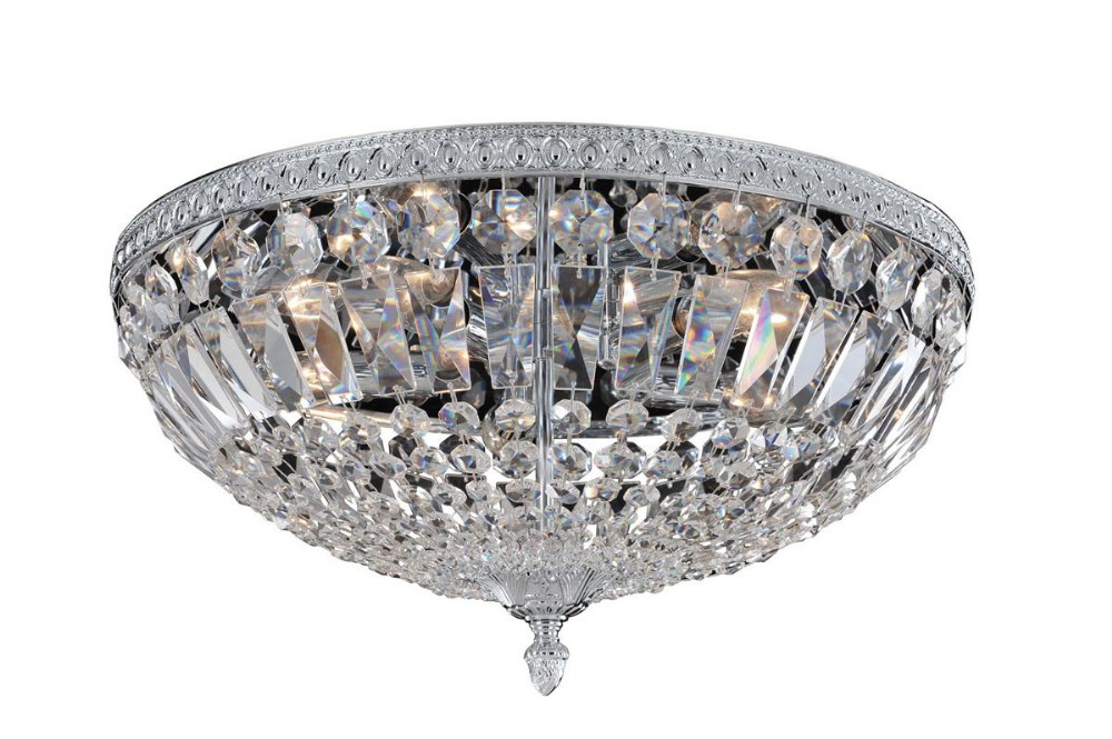 Allegri Lighting-025943-010-FR001-Lemire - Five Light Flush Mount Chrome  Chrome Finish with Firenze Clear Crystal