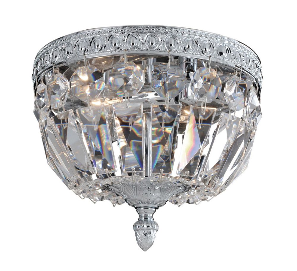 Allegri Lighting-025948-031-FR001-Lemire - Two Light Flush Mount   Antique Gold Finish with Firenze Clear Crystal
