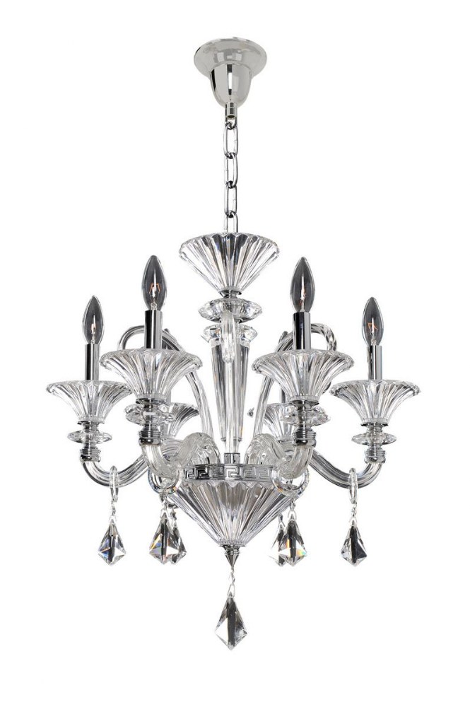 Allegri Lighting-026950-010-FR001-Chauvet - Six Light Chandelier   Chrome Finish with Firenze Clear Crystal