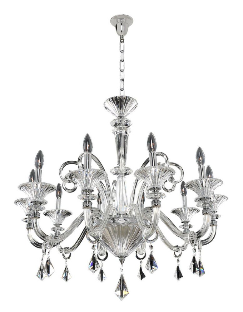 Allegri Lighting-026952-010-FR001-Chauvet - Ten Light Chandelier   Chrome Finish with Firenze Clear Crystal