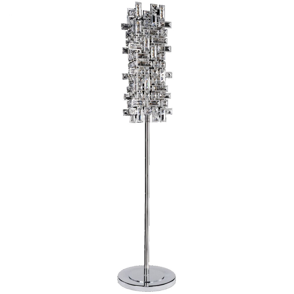 Allegri Lighting-027602-010-SE001-Vermeer - Four Light Floor Lamp   Chrome Finish with Swarovski Elements Clear Crystal