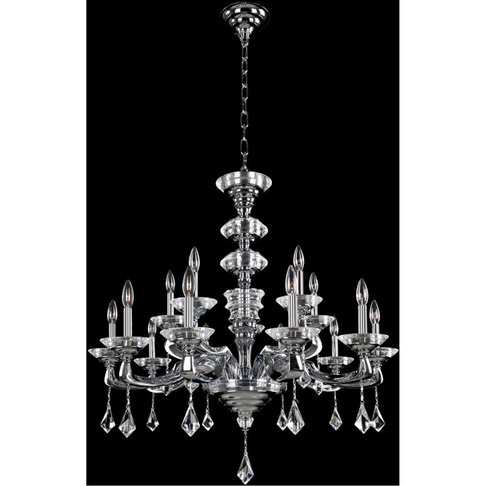 Allegri Lighting-027752-010-FR001-Cosimo - Fifteen Light Chandelier   Chrome Finish with Firenze Clear Crystal