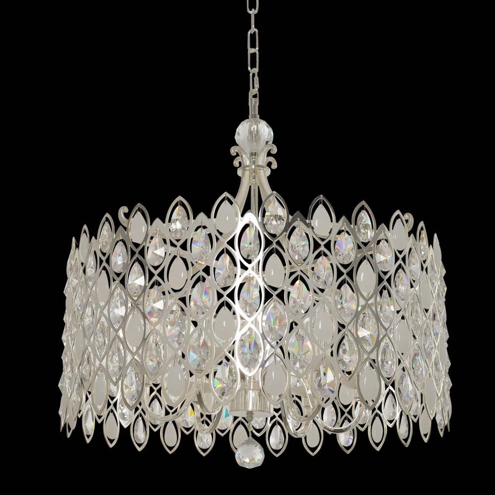 Allegri Lighting-028753-017-FR001-Prive - Six Light Pendant   Two Tone Silver Finish with Firenze Clear Crystal