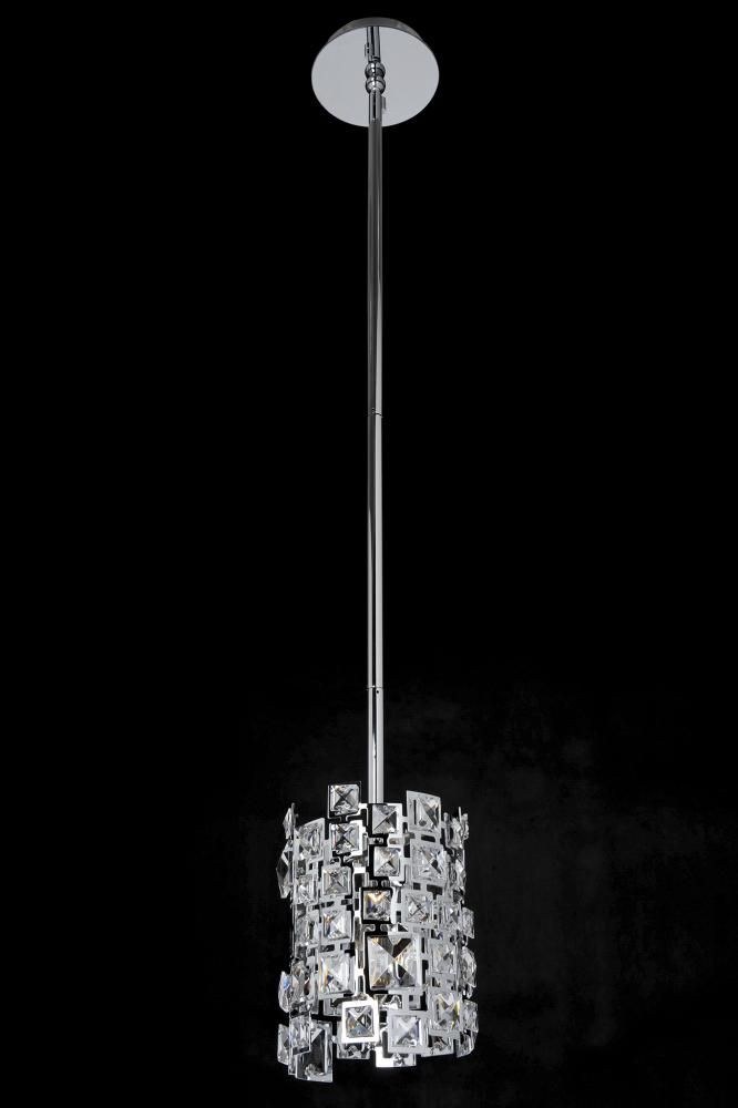 Allegri Lighting-028950-010-FR001-Dolo - One Light Mini Pendant   Chrome Finish with Firenze Clear Crystal