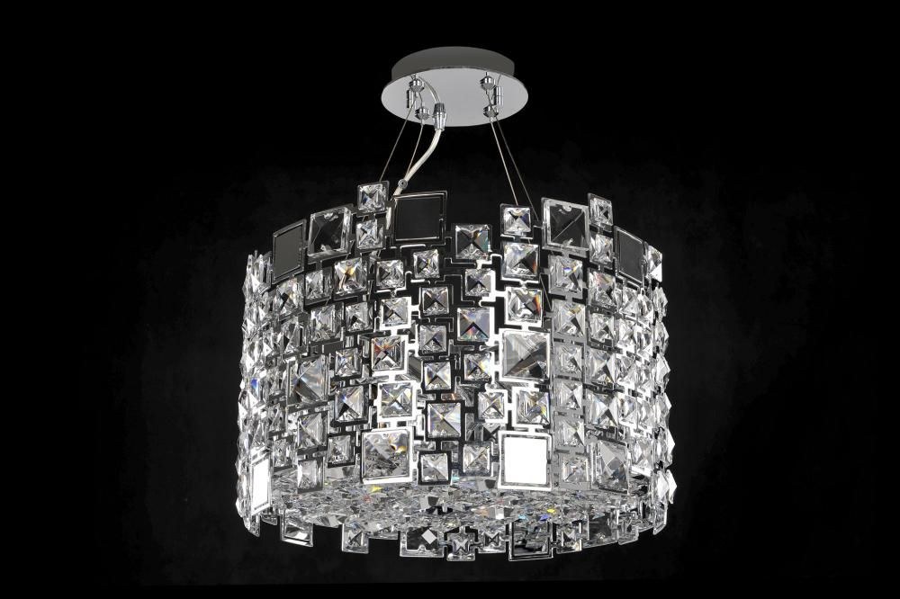 Allegri Lighting-028952-010-FR001-Dolo - Four Light Pendant   Chrome Finish with Firenze Clear Crystal