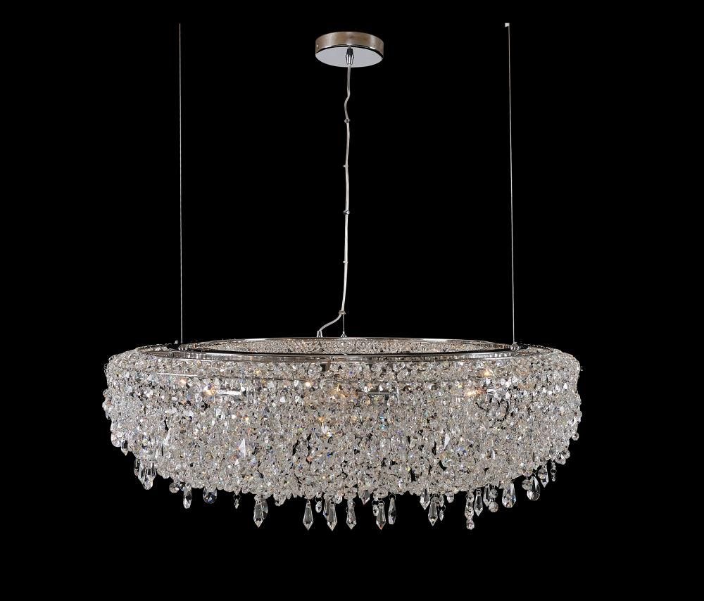 Allegri Lighting-029060-010-FR001-Voltare - Six Light Wave Island   Chrome Finish with Firenze Crystal