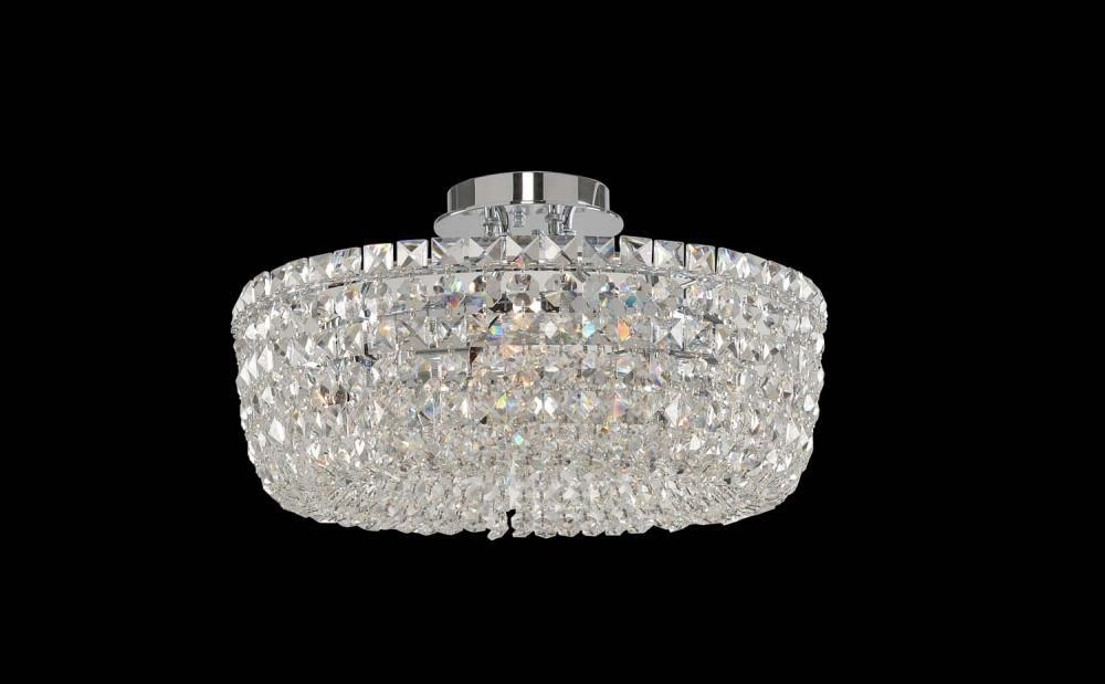 Allegri Lighting-029440-010-FR001-Cessano - Five Light Semi-Flush Mount   Chrome Finish with Firenze Clear Crystal