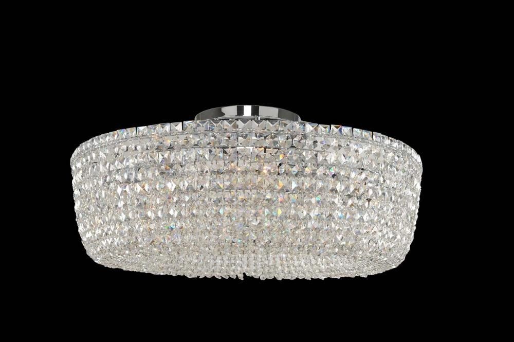 Allegri Lighting-029442-010-FR001-Cessano - Eight Light Semi-Flush Mount   Chrome Finish with Firenze Clear Crystal