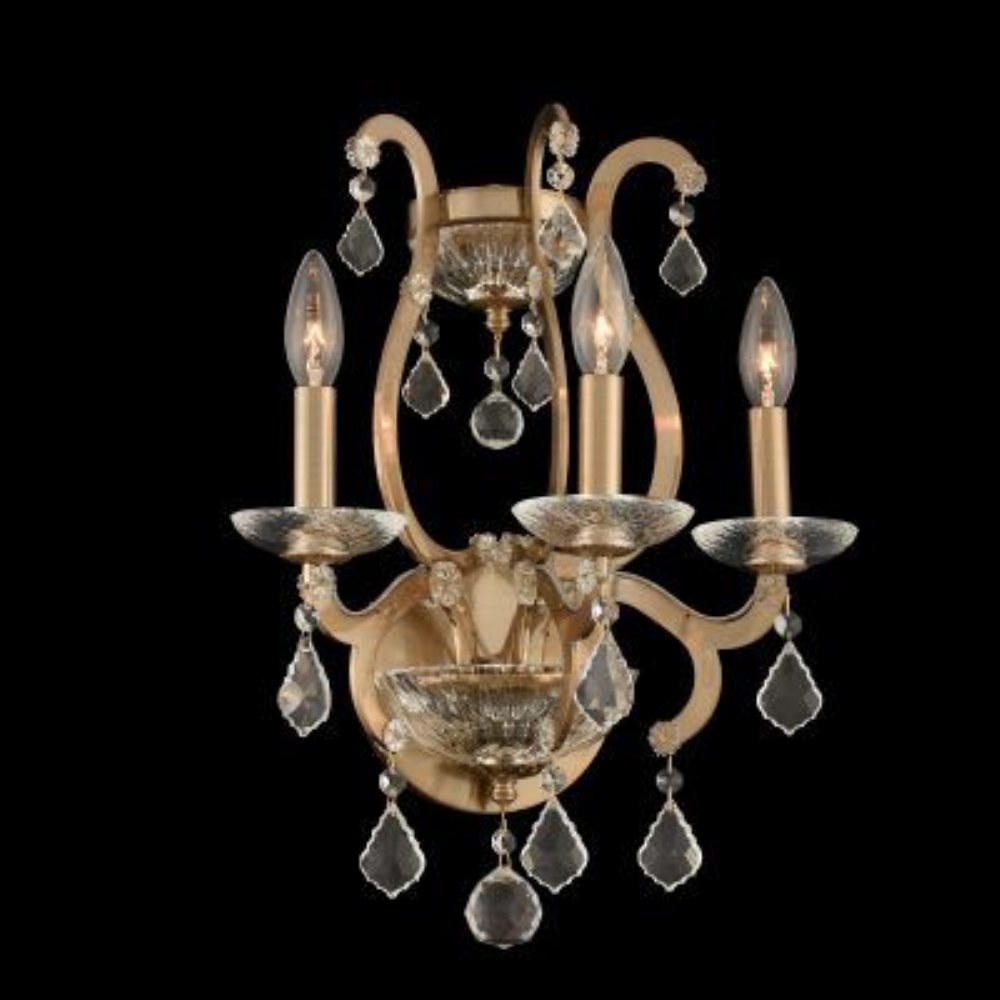 Allegri Lighting-029621-038-FR001-Duchess - Three Light Wall Sconce   Brushed Champagne Gold Finish with Firenze Clear Crystal