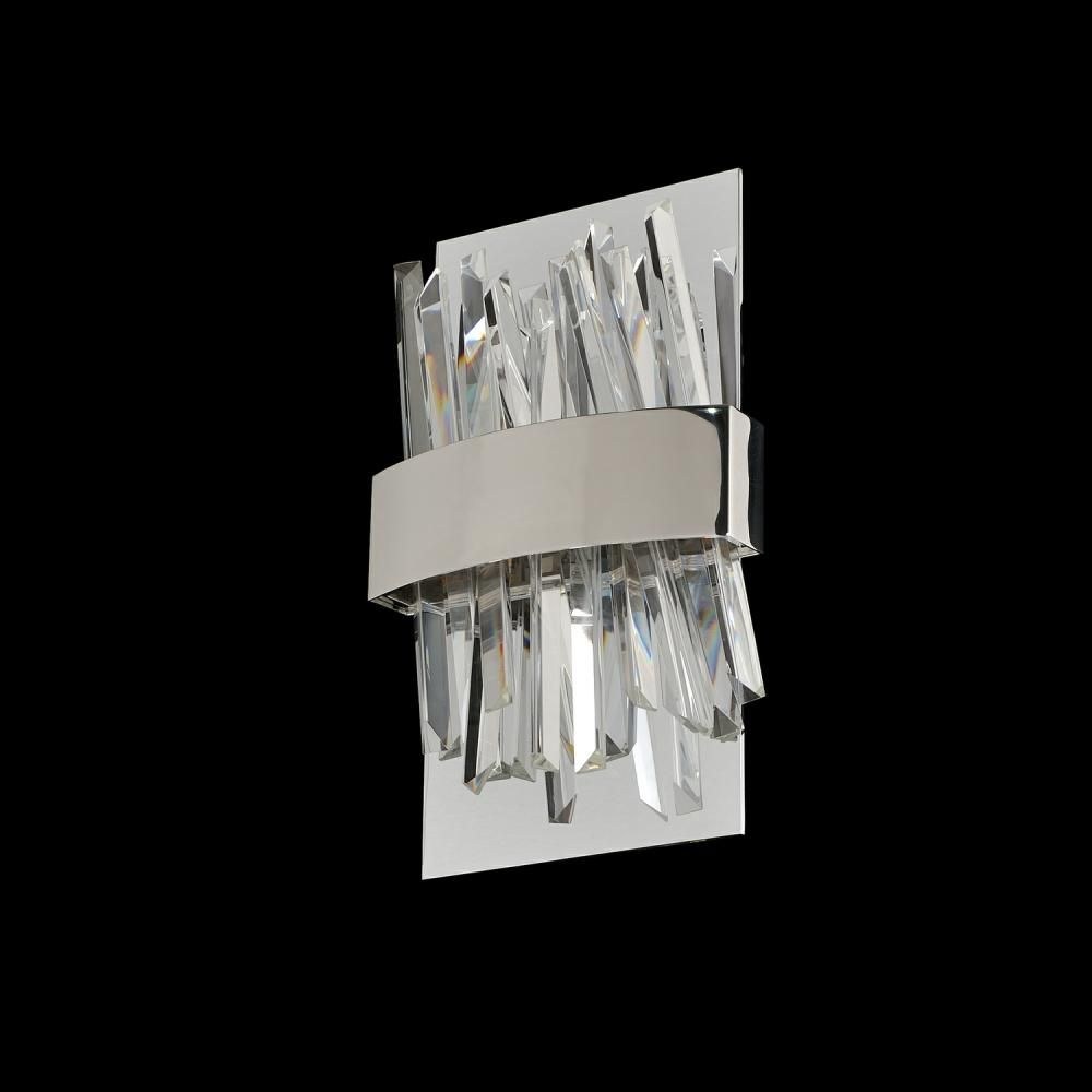 Allegri Lighting-030220-010-Glacier - 8 LED ADA Wall Sconce   Chrome Finish with Firenze Clear Crystal