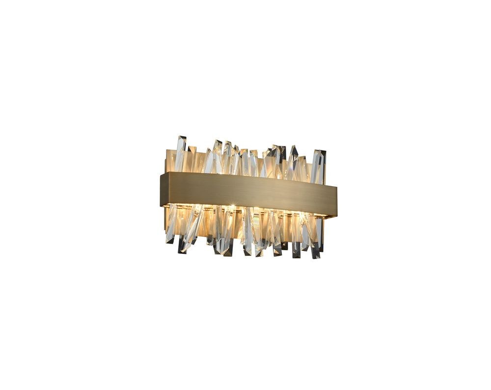 Allegri Lighting-030230-038-Glacier - 12 Inch 12W LED ADA Bath Vanity   Brushed Champagne Gold Finish with Firenze Crystal Spears Crystal