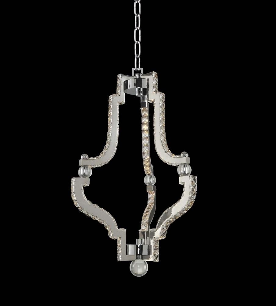 Allegri Lighting-030550-010-FR001-Cambria - 14 Inch 32W LED Pendant   Chrome Finish with Firenze Clear Crystal