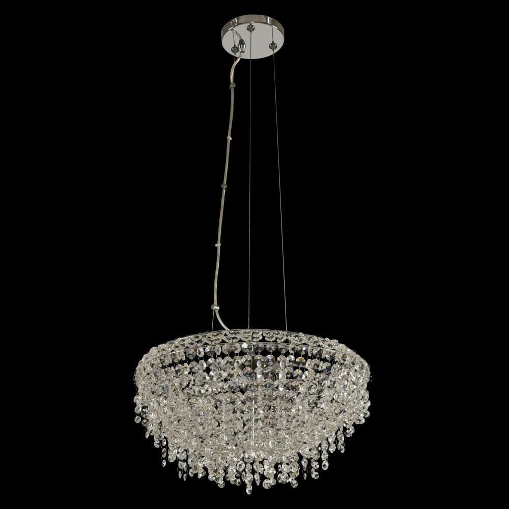 Allegri Lighting-030850-010-FR001-Massimo - Three Light Pendant   Chrome Finish with Firenze Clear Crystal