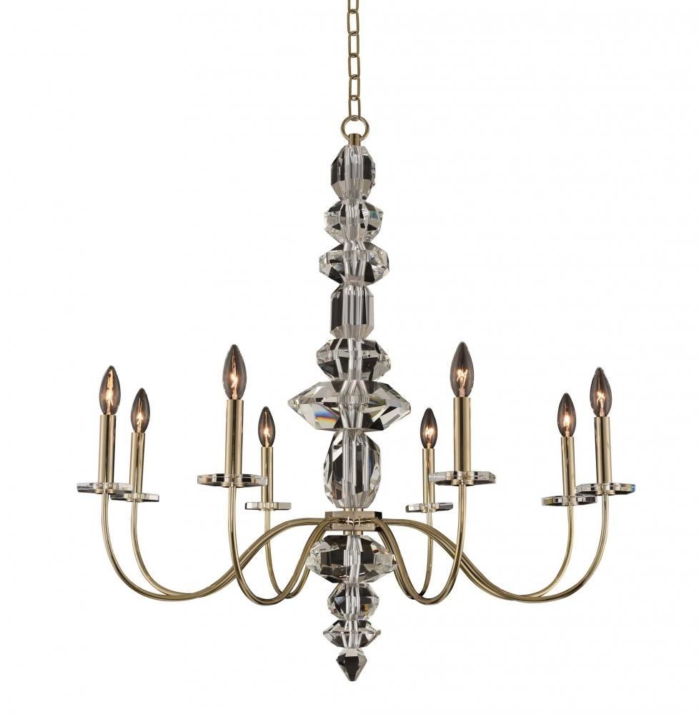 Allegri Lighting-031251-041-FR001-Bolivar - Eight Light Chandelier   Champagne Gold Finish with Firenze Clear Crystal