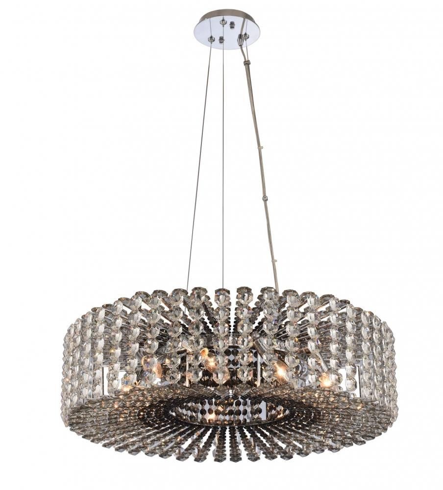 Allegri Lighting-031451-010-FR000-Anello - Nine Light Pendant   Chrome Finish with Firenze Mixed Crystal