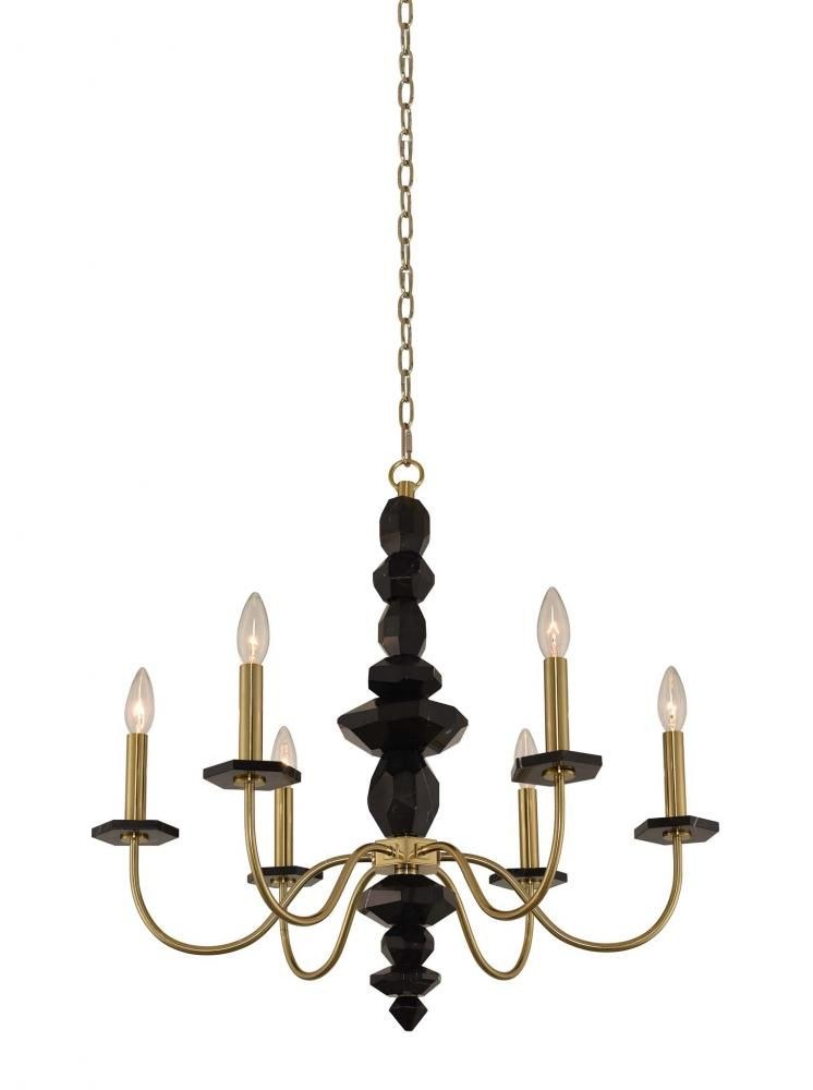 Allegri Lighting-031550-039-Piedra - Six Light Chandelier   Brushed Brass Finish