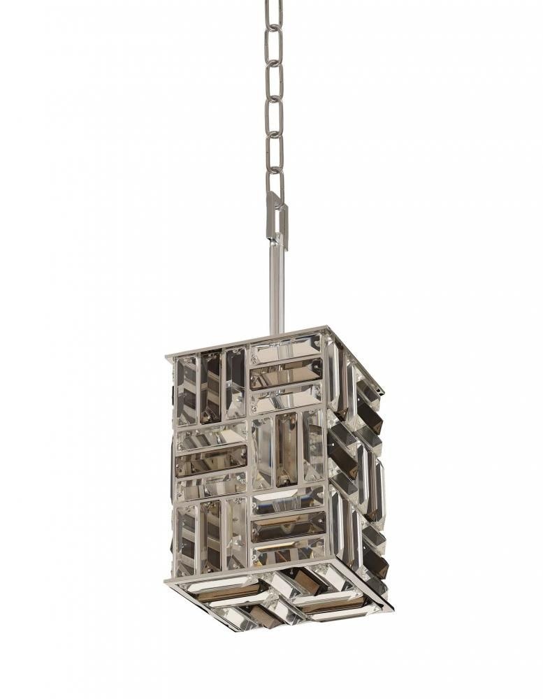 Allegri Lighting-031710-010-FR000-Modello - One Light Mini Pendant   Chrome Finish with Firenze Mixed Crystal