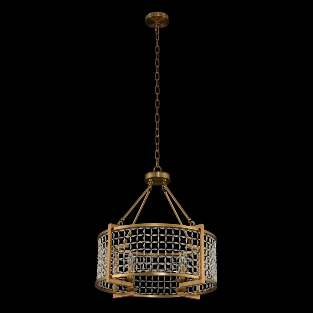 Allegri Lighting-032151-043-FR001-Verona - Four Light Pendant   Brushed Pearlized Brass Finish with Firenze Clear Crystal