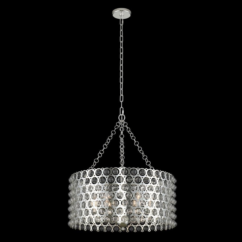 Allegri Lighting-032251-014-Vita - Six Light Pendant   Polished Silver Finish with Clear Glass with Handblown Glass Crystal
