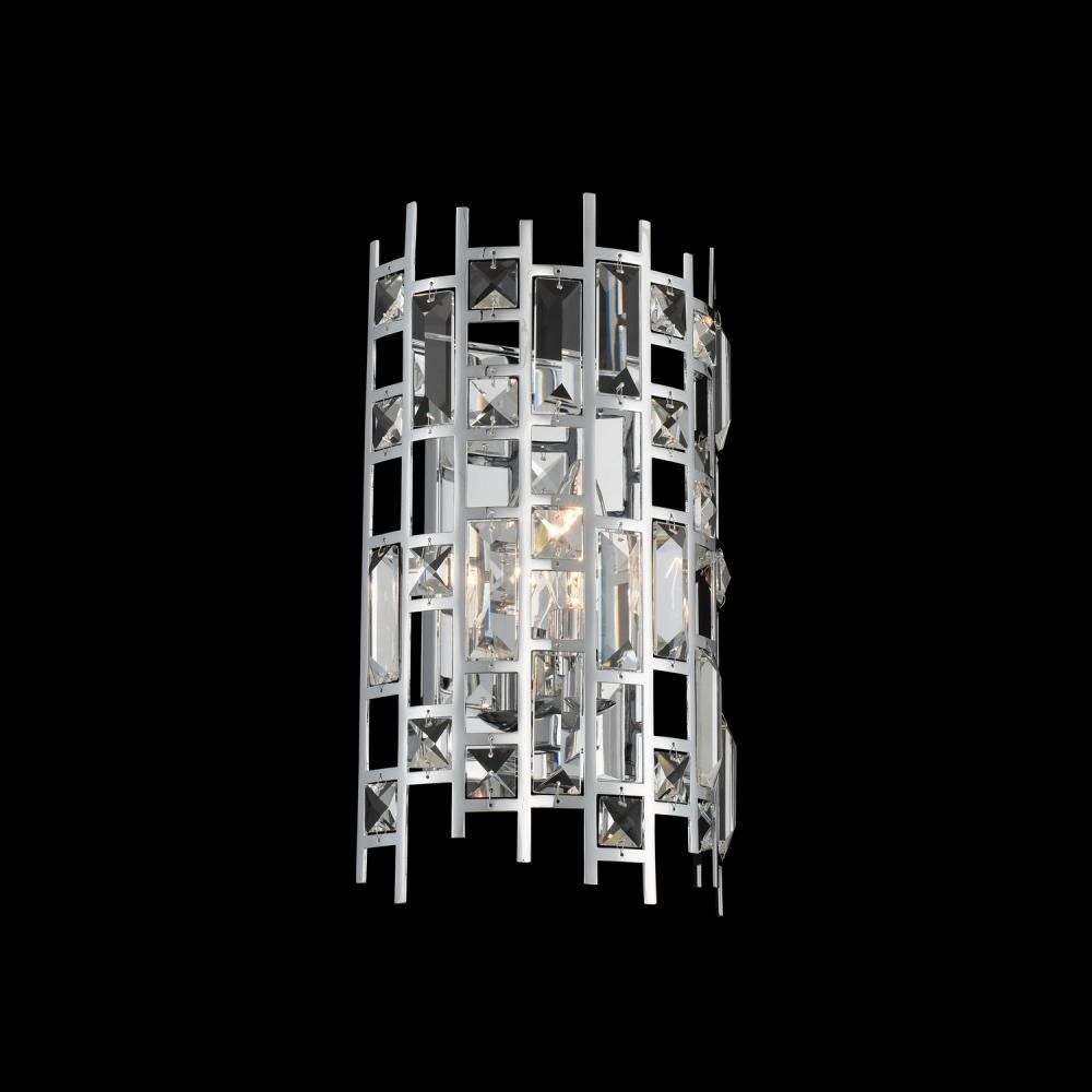 Allegri Lighting-033020-010-FR001-Fonseca - One Light ADA Wall Sconce   Chrome Finish with Firenze Clear Crystal