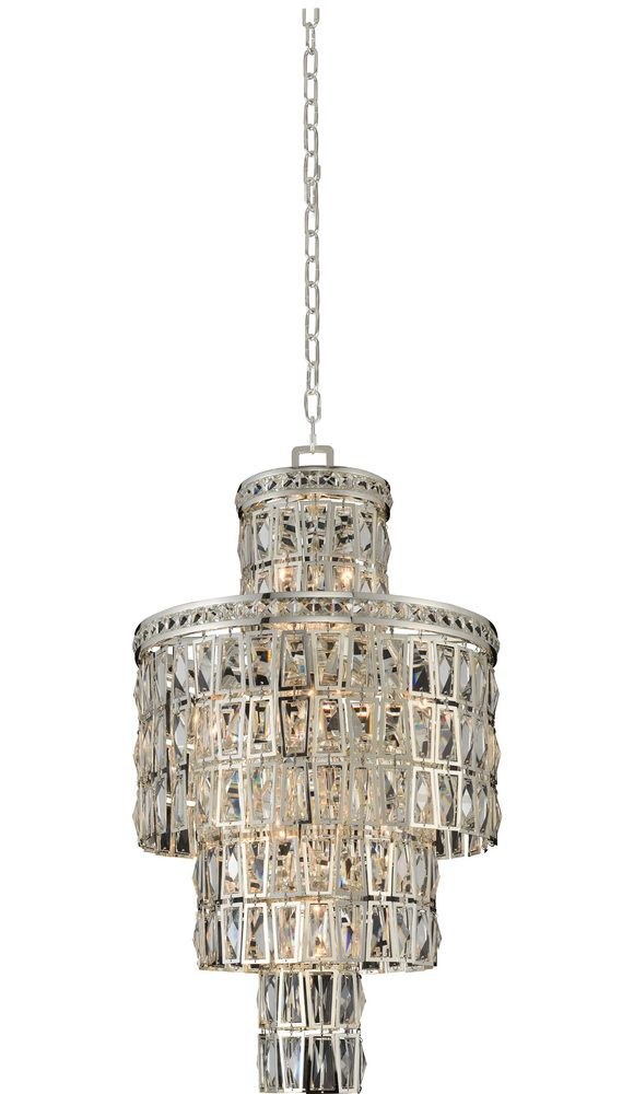 Allegri Lighting-033250-014-FR001-Kasturi - Thirteen Light Pendant   Silver Finish with Firenze Clear Crystal