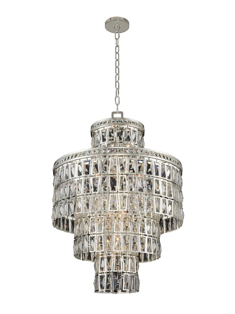 Allegri Lighting-033251-014-FR001-Kasturi - Thirteen Light Pendant   Silver Finish with Firenze Clear Crystal