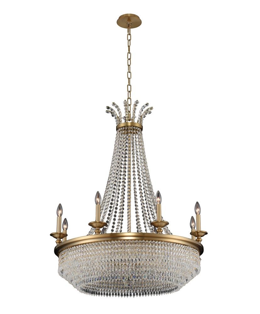 Allegri Lighting-033971-044-FR001-Tavo - Twelve Light Chandelier   Winter Brass Finish with Firenze Crystal