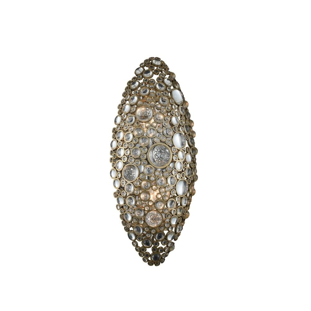 Allegri Lighting-034221-038-FR001-Ciottolo - Two Light Wall Sconce   Brushed Champagne Gold Finish with Clear Glass with Firenze Crystal