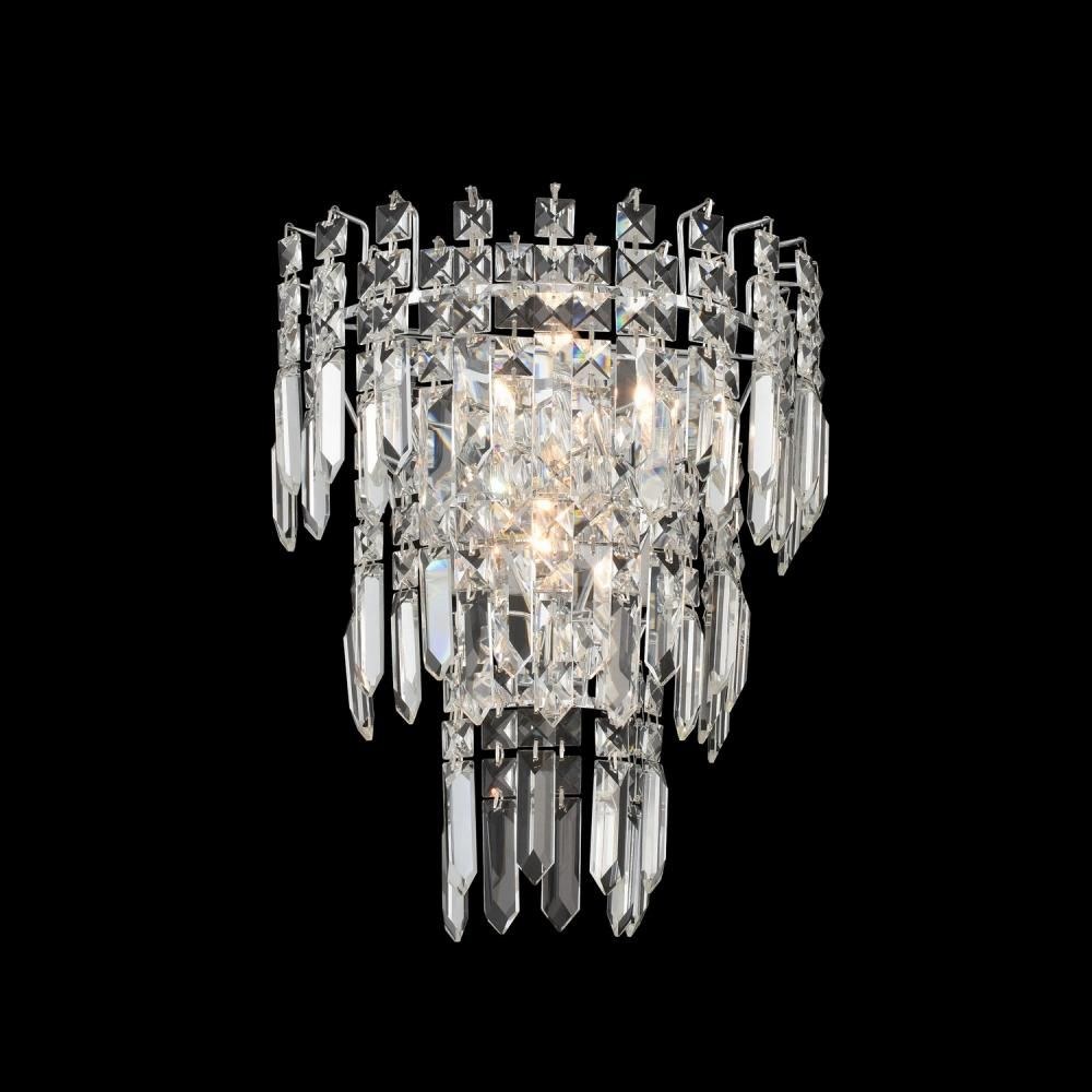 Allegri Lighting-034720-010-FR001-Pandoro - Two Light Wall Sconce   Chrome Finish with Firenze Clear Crystal