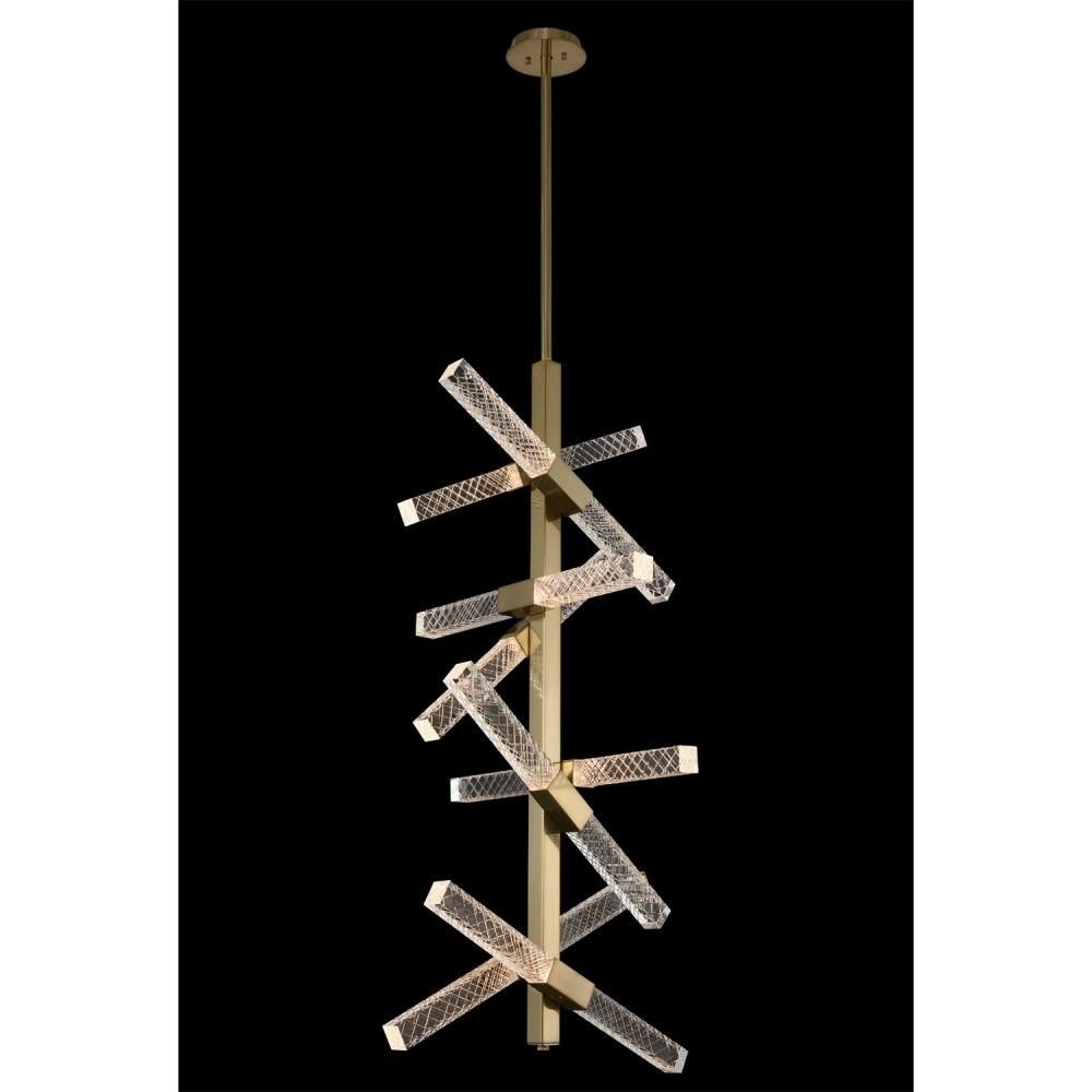 Allegri Lighting-034950-038-FR001-Apollo - 22 Inch 64W LED Foyer Brushed Champagne Gold  Chrome Finish with Firenze Crystal