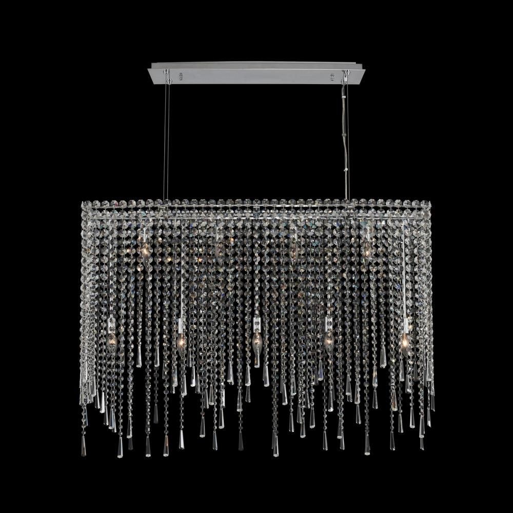 Allegri Lighting-035160-010-FR001-Gocce - Nine Light Island   Chrome Finish with Firenze Clear Crystal