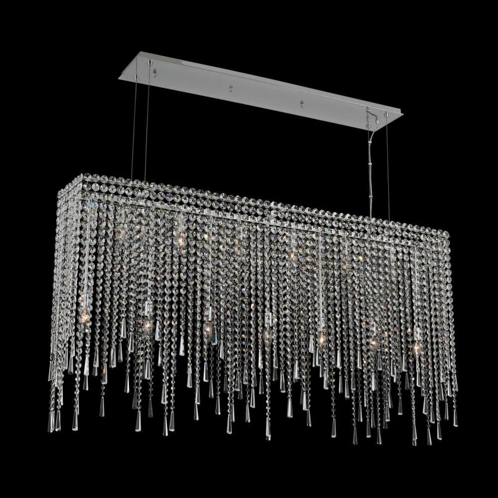 Allegri Lighting-035161-010-FR001-Gocce - Thirteen Light Island   Chrome Finish with Firenze Clear Crystal