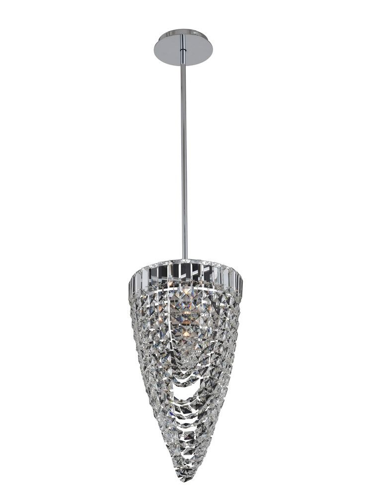 Allegri Lighting-035310-010-FR001-Mira - One Light Mini Pendant   Chrome Finish with Firenze Crystal