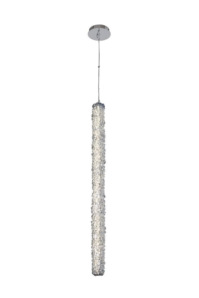 Allegri Lighting-035550-010-FR001-Lina - 38 Inch 19W LED Column Foyer   Chrome Finish with Firenze Crystal