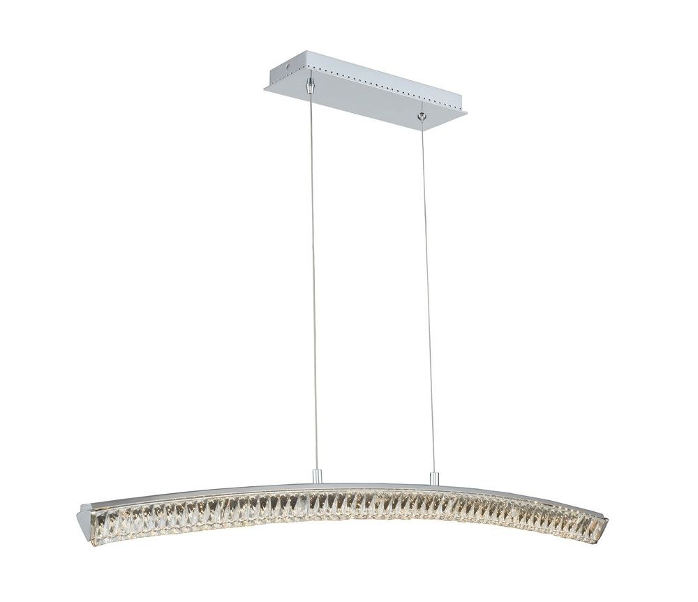 Allegri Lighting-035760-010-FR001-Aries - 44 Inch 22W LED Island   Chrome Finish with Firenze Crystal