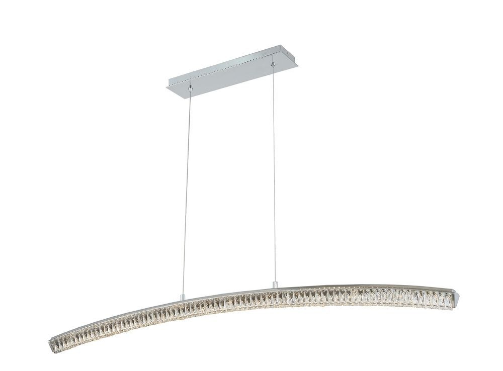 Allegri Lighting-035761-010-FR001-Aries - 60 Inch 30W LED Island   Chrome Finish with Firenze Crystal