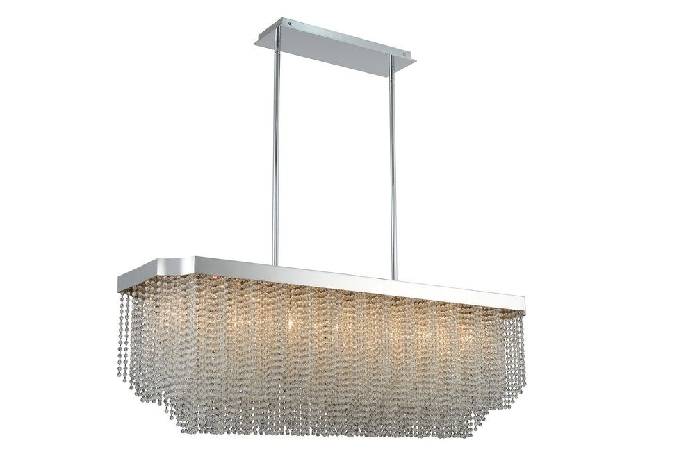 Allegri Lighting-036060-010-FR001-Tenda - Seven Light Island   Chrome Finish with Firenze Crystal