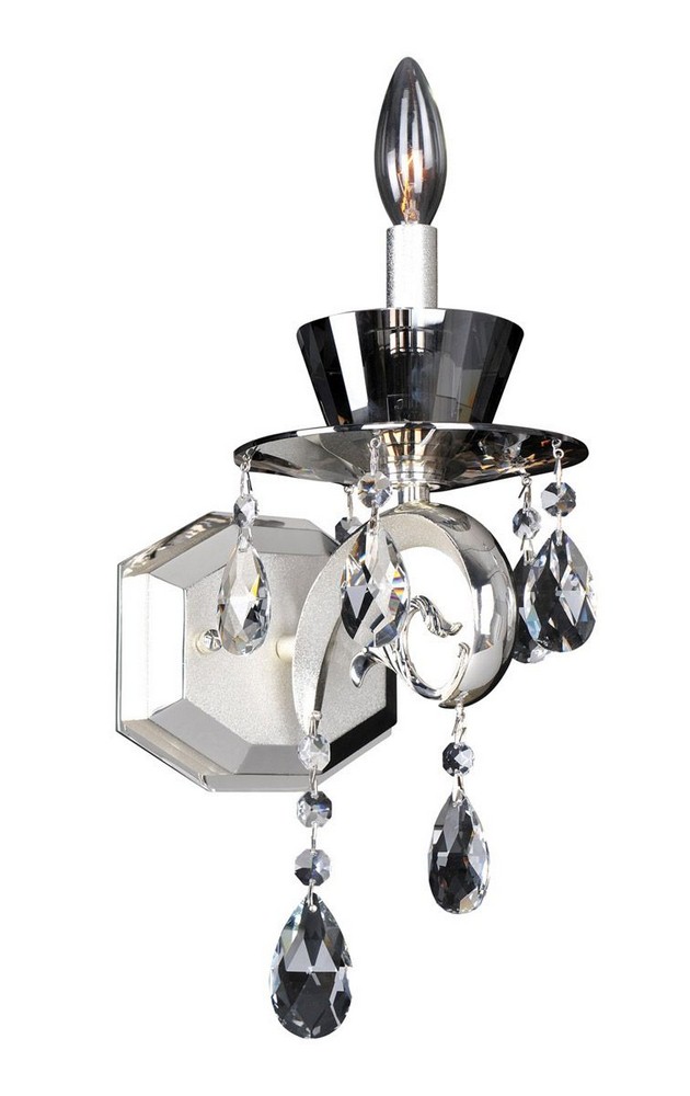 Allegri Lighting-10091-017-FR001-Locatelli - One Light Wall Bracket   Two Tone Silver Finish with Firenze Clear Crystal
