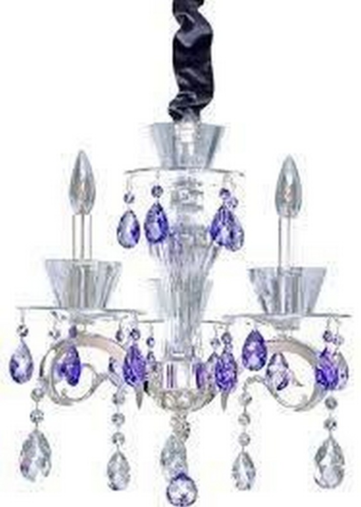 Allegri Lighting-10095-017-FR001-Locatelli - Three Light Chandelier   Two Tone Silver Finish with Firenze Clear Crystal
