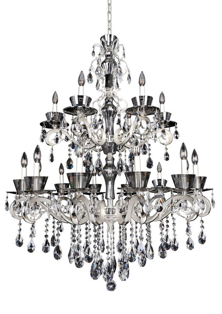 Allegri Lighting-10097-017-FR001-Locatelli - Eighteen Light Chandelier   Two Tone Silver Finish with Firenze Clear Crystal