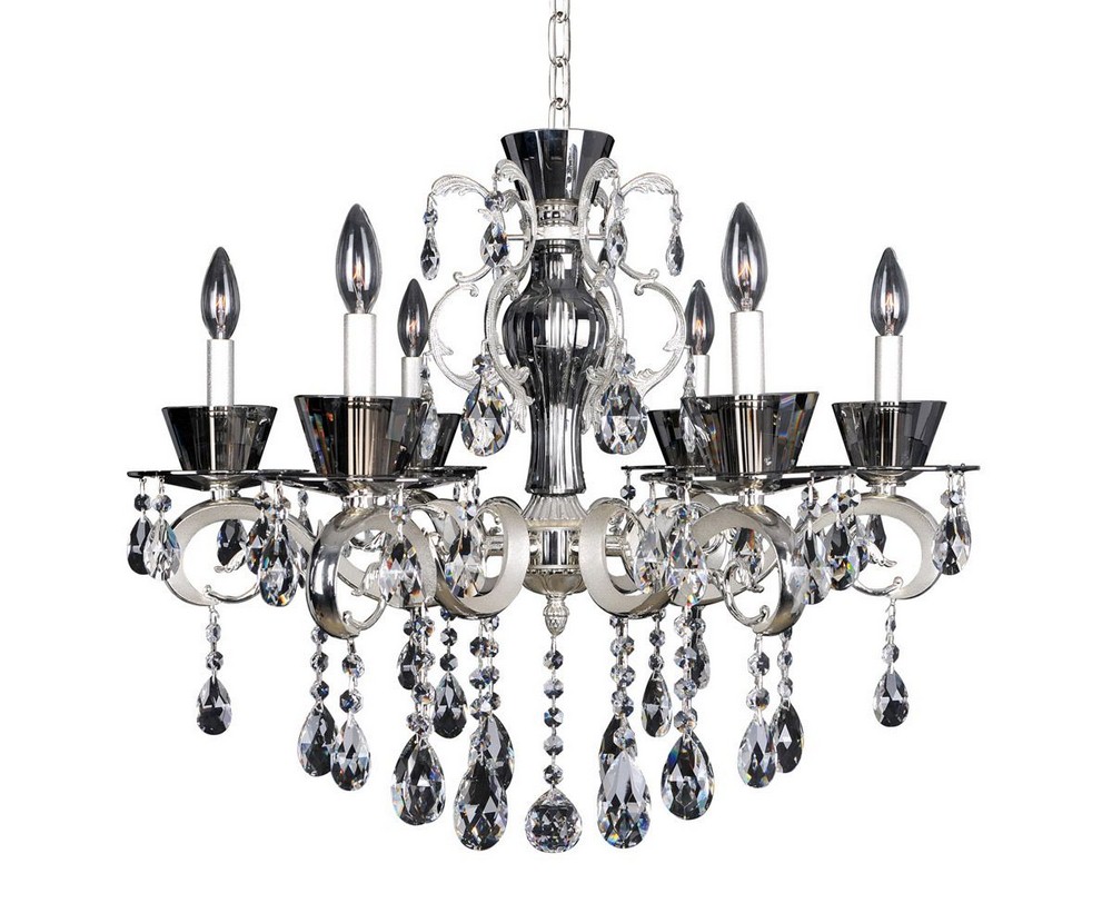 Allegri Lighting-10098-017-FR001-Locatelli - Six Light Chandelier   Two Tone Silver Finish with Firenze Clear Crystal